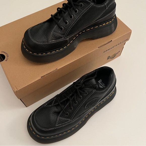 Dr. Martens BUZZ 5-EYE MILLED NAPPA LEATHER SHOES — Black, US Size 9 - Picture 4 of 10